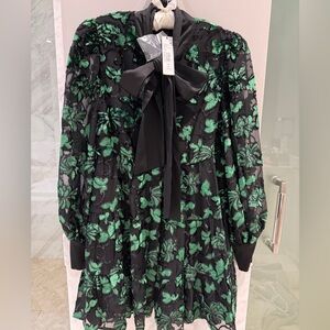 NWT Alice and Olivia Black and Green Dress - XS